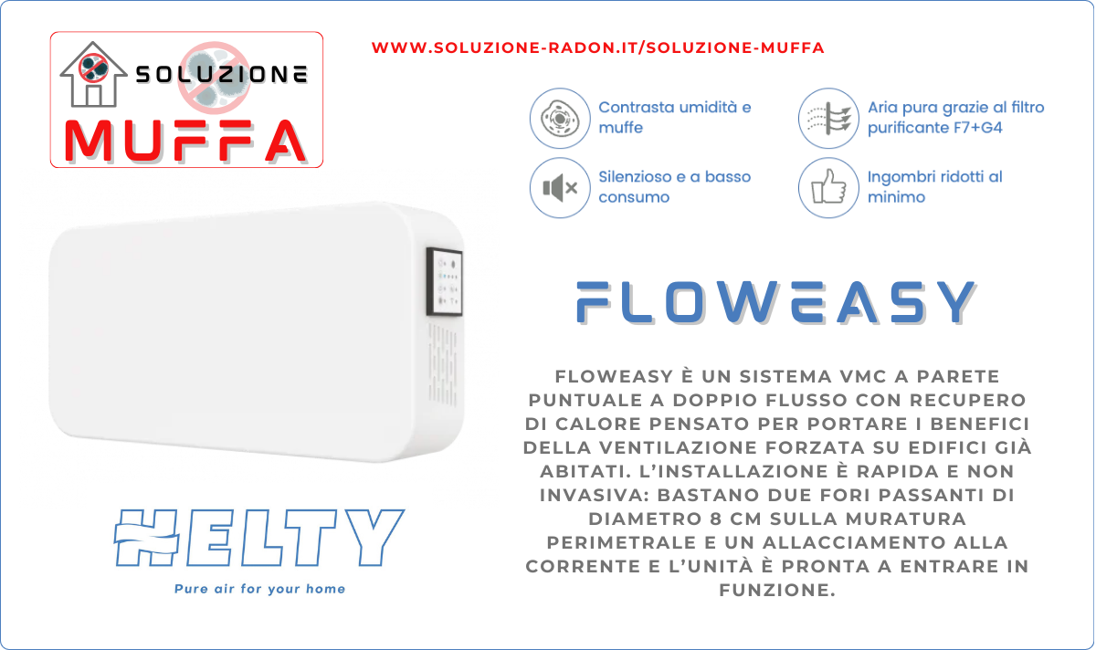 soluzione muffa - ventilazione permanente controllata FLOWEASY by HELTY